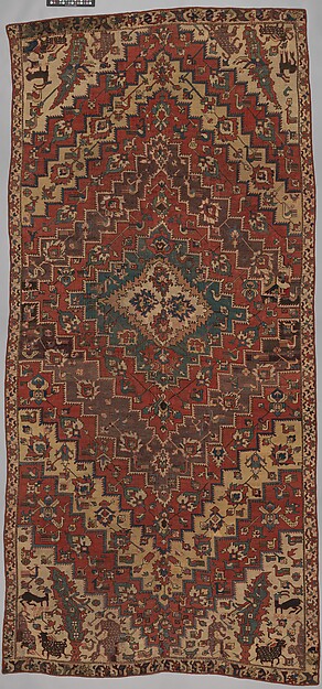 Rug with an Interlocking Lozenge-Medallion Design by an unrecorded maker, The Metropolitan Museum of Art