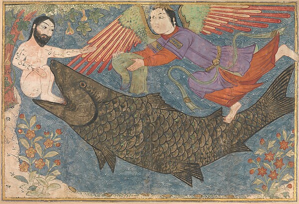 "Jonah and the Whale", Folio Probably from a Jami al-Tavarikh (Compendium of Chronicles) by Anonymous