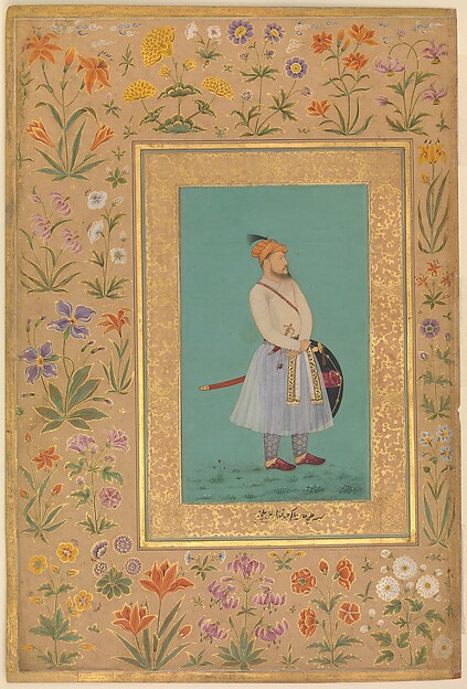 "Portrait of Qilich Khan Turani", Folio from the Shah Jahan Album