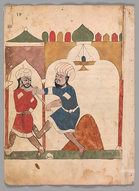 "The Poor Man Apprehends the Thief", Folio from a Kalila wa Dimna by an unrecorded maker, The Metropolitan Museum of Art