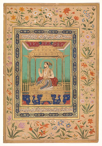 Portrait of Shah Jahan on the Peacock Throne