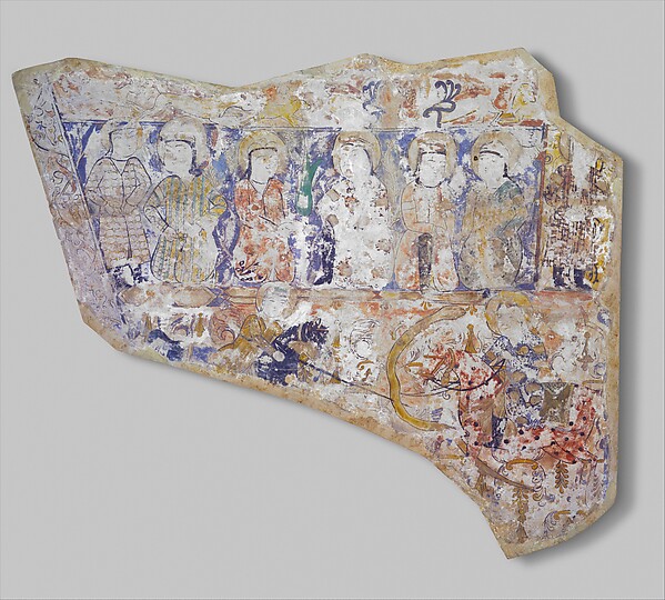 Fragment of Wall Painting with a Scene of Two Horsemen Slaying a Serpent by an unrecorded maker, The Metropolitan Museum of Art