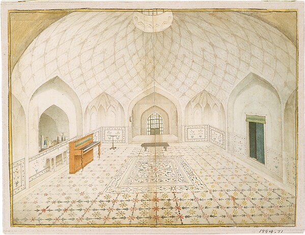 Interior of the Hammam at the Red Fort, Delhi, Furnished According to English Taste by an unrecorded maker, The Metropolitan Museum of Art