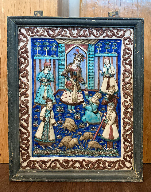 Tile Depicting Shaykh Sanan and the Christian Maiden by an unrecorded maker, The Metropolitan Museum of Art