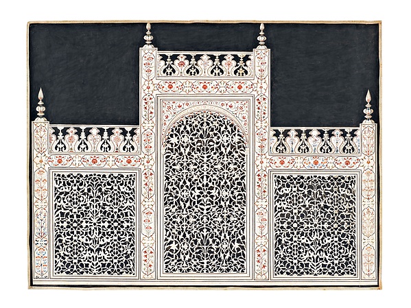 An Elevation of the North Side of the Marble Screen Surrounding the Cenotaphs in the Taj Mahal