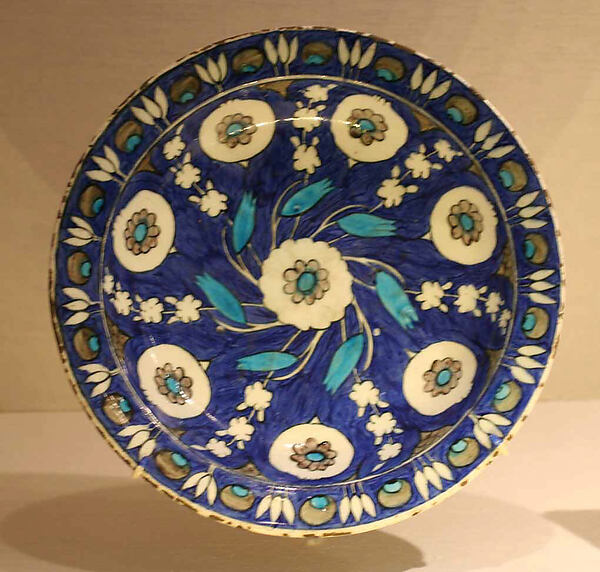 Blue-Ground Dish with Floral Design by an unrecorded maker, The Metropolitan Museum of Art