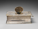 Mechanical singing bird box in book form