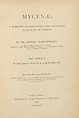 Mycenæ : a narrative of researches and discoveries at Mycenæ and Tiryns, Heinrich Schliemann