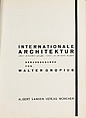 Internationale Architektur, Walter Gropius (German, Berlin 1883–1969 Boston, Massachusetts)