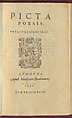 Picta poesis vt pictvra poesis erit, Barthélemy Aneau French
