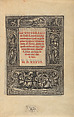 Gli universali dei belli recami antichi, e moderni, ne i quali un pellegrino ingegno si di huomo come di donna, potra in questa nostra età con l'ago vertuosamente esercitarsi. Non anchora da alcuni altri dati in luce, 1537, Nicolò Zoppino (Italian, Ferrara 1478/80–1544 Venice)