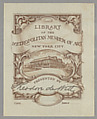 Library of the Metropolitan Museum of Art bookplate, Edwin Davis French