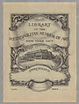 Library of the Metropolitan Museum of Art bookplate, Edwin Davis French  American