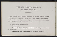 Album des verres coulés, Manufactures des glaces &amp; produits chimiques de Saint-Gobain, Chauny &amp; Cirey, Full paper cover pamphlet binding, monochrom printing