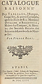 Catalogue raisonné des tableaux, estampes, coquilles, & autres curiosités : après le décès de feu Monsieur Dezalier d'Argenville, maître des comptes, & membre des Sociétés royale de Londres & de Monpellier, Augustin de Saint-Aubin (French, Paris 1736–1807 Paris)