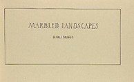 Marbled landscapes, Karli Frigge (Dutch, born Rotterdam, 1943)