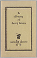 In memory of Georg Lukacs, Surrealist Editions
