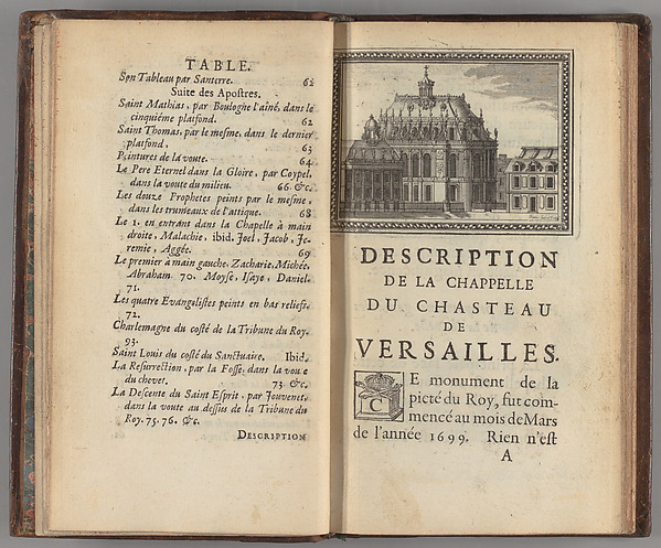 Description de la chapelle du chasteau de Versailles, et des ouvrages de sculpture et de peinture by André Felibien, The Metropolitan Museum of Art