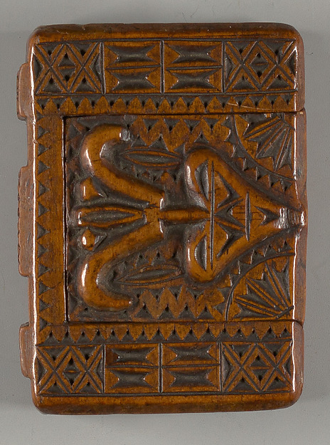 Box with tulip and hearts motif in book form by an unrecorded maker, The Metropolitan Museum of Art