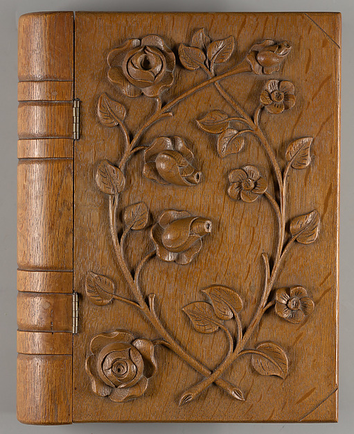 Box in book form, carved with roses by an unrecorded maker, The Metropolitan Museum of Art