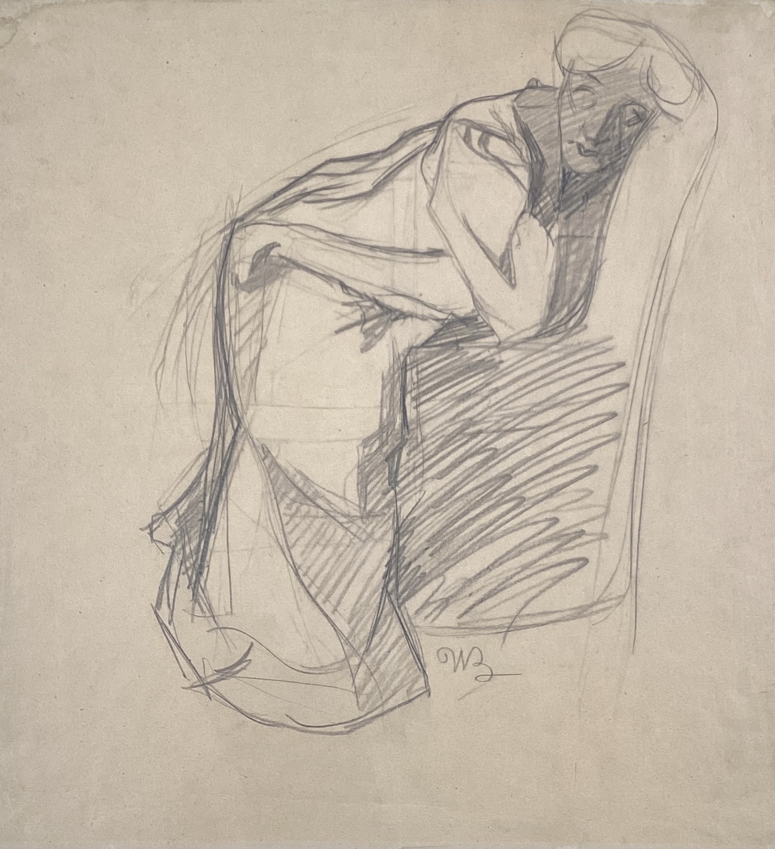 Woman Leaning on a Chair (The Artist's Sister)