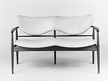 Settee, Finn Juhl Danish, Teak wood and leather