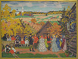 Village Festival, Boris Mikhailovich Kustodiev  Russian, Oil on canvas