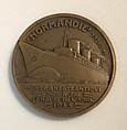 Medal Commemorating the Maiden Voyage of the Liner, Normandie, Jean Vernon  French, Bronze