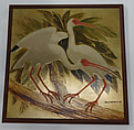 White Ibises in the Everglades, Charles Baskerville American, Lacquer, metal foil and paint on maranite