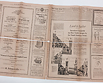 Clipping of advertisement from Lord & Taylor introducing the “Americana Prints”, The New York Sun  American, Newspaper