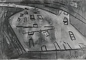 Lincoln Tunnel, David Kapp American, Oilstick on paper