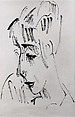 Hannah Höch, Raoul Hausmann  Austrian, Brush and black ink on paper (recto); charcoal on paper (verso)