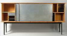 Cabinet on Base, Charlotte Perriand  French, Aluminum, pine and walnut