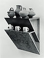 Untitled (jugs and mugs), Number 1, Haim Steinbach  American, Laminated plywood, ceramic mugs, and ancient pottery