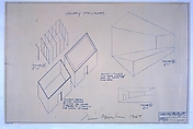 Gallery Structures, Dennis Oppenheim  American, Blue line print