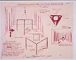 Installation Diagram for: Untitled Performance, Dennis Oppenheim American, Red line print
