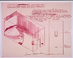 Untitled Installation for Video Projector, Dennis Oppenheim  American, Red line print