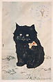 Cat and Cone, Joe Brainard  American, Cut and pasted printed and embossed papers with opaque watercolor and red ink on paper