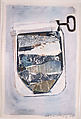 Sardines, Joe Brainard  American, Opaque watercolor with graphite on paper with cut and torn pasted printed papers and embossed metallic papers, metallic foil, opaque watercolor and graphite