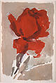 Red Rose on a Mauve Background, Joe Brainard  American, Opaque watercolor on paper