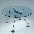 "Nomos" Table, Sir Norman Foster British, Glass, stainless steel, plastics (rubber, polyamide/nylon, polyurethane ether)