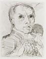Self-Portrait with a Stylus, from the portfolio ¦Faces¦, Max Beckmann German, Drypoint