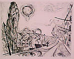 Landscape with a Balloon, from the portfolio ¦Faces¦, Max Beckmann German, Drypoint