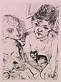 Evening (Self-Portrait with the Battenbergs), from the portfolio ¦Faces¦, Max Beckmann  German, Drypoint