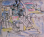 Untitled, Hans Hofmann American, born Germany, Wax crayon and black ink on paper