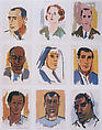 Portraits of Plantation People, Samella Sanders Lewis  American, Screenprints printed on nine sheets of paper