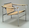 "Siège à Dossier Basculant" Armchair (model B 301), Le Corbusier  French, born Switzerland, Chrome-plated tubular steel, canvas, wood