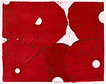 Six Red Flowers Oct 28 1999, Donald Sultan  American, Woodcut