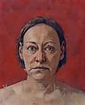 Self-Portrait (red background), Mary Beth McKenzie American, Oil on canvas