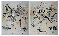 Bacchanal after Poussin Negative (Diptych), Uwe Wittwer Swiss, Watercolor on paper